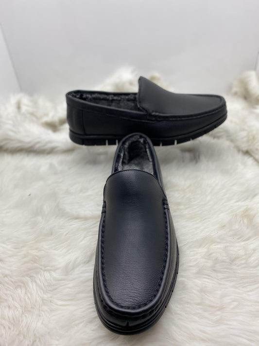İÇİ TÜYLÜ GERÇEK DERİ AYAKKABI MODEL 024 - SİYAH
