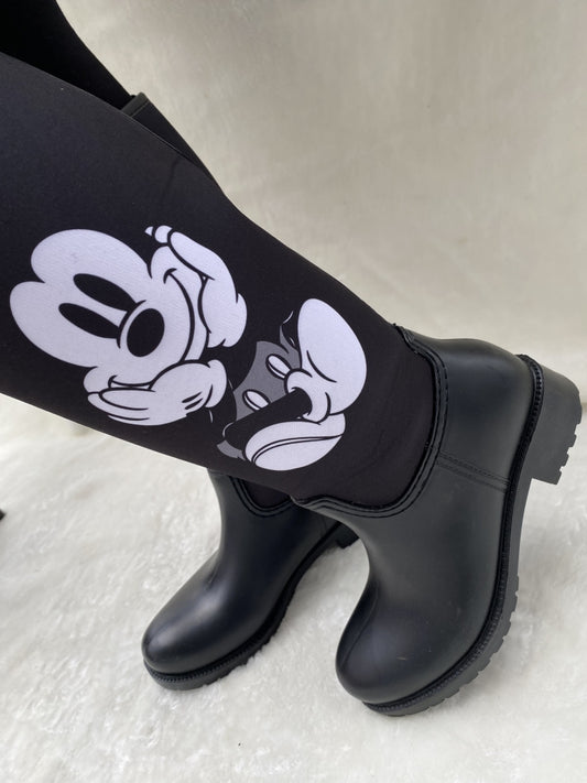 ÇİĞDEM MICKEY MOUSE LASTİK ÇİZME - SİYAH-BEYAZ-GRİ