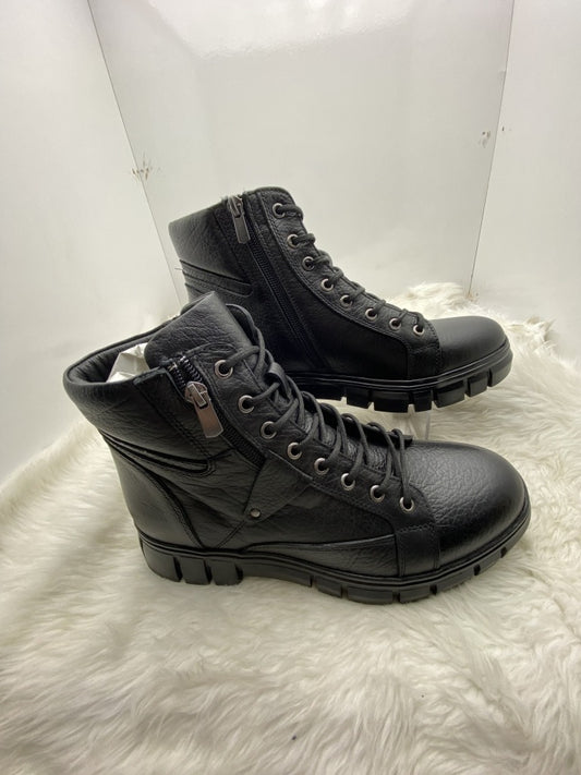 VOYAGER GERÇEK DERİ SPOR TABANLI SİYAH ERKEK POSTAL BOT (3978) - SİYAH