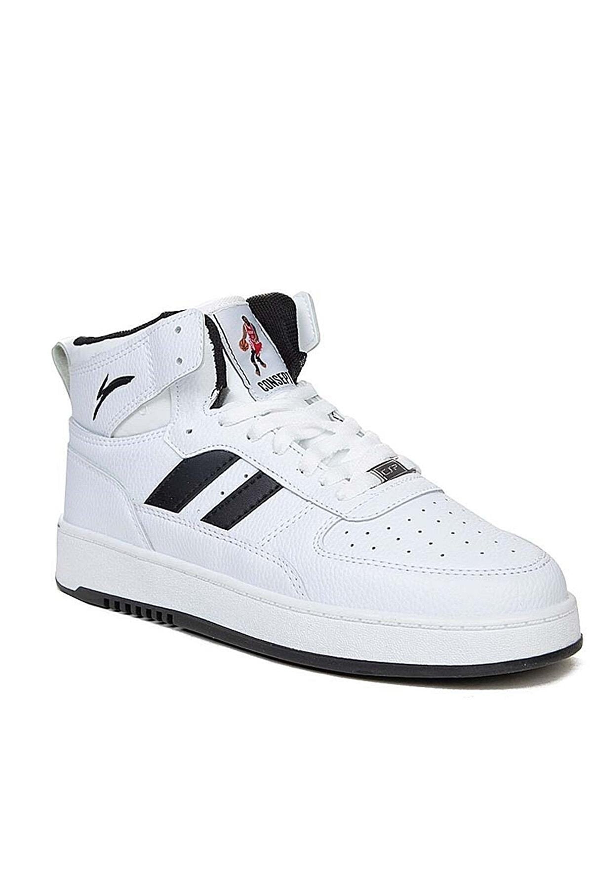 ÇİĞDEM CONSEPT BEYAZ-SİYAH BİLEK BOY SNEAKER - BEYAZ-SİYAH