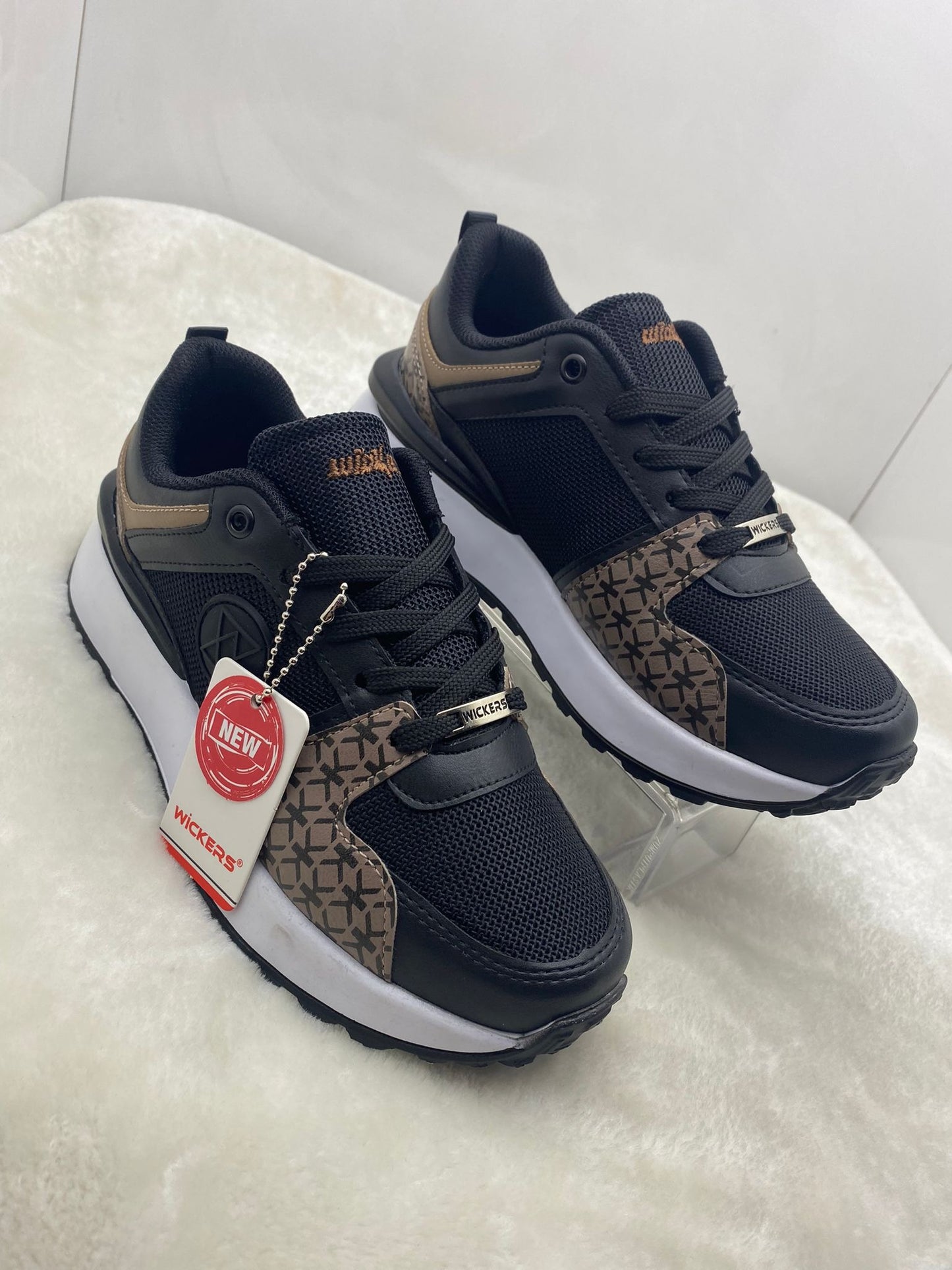 ÇİĞDEM SİYAH-KAHVE YÜKSEK TABAN UNİSEX SNEAKER SPOR AYAKKABI - siyah-kahve