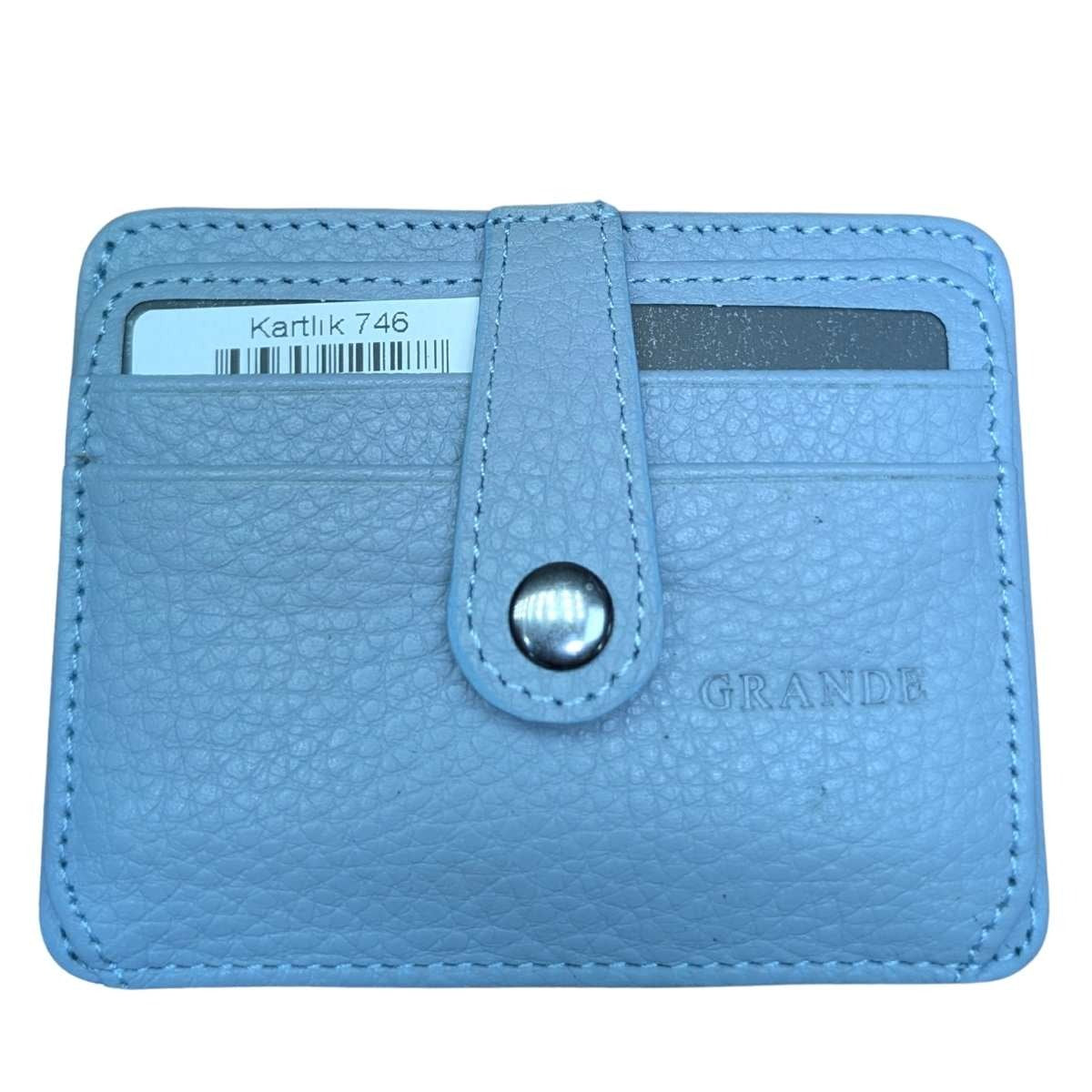 GRANDE - 746 - UNISEX GERÇEK DERİ KARTLIK - SAKS MAVİ
