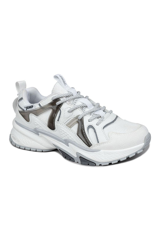 JUMP 29942 KADIN MEMORY TABAN SPOR SNEAKER AYAKKABI - BEYAZ-GRİ