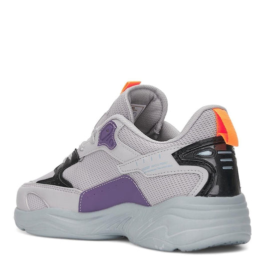 2860 M-P-KALIN TABAN HAVA ALABİLEN SPOR SNEAKER NAYAKKABI - GRİ-YEŞİL-LİLA