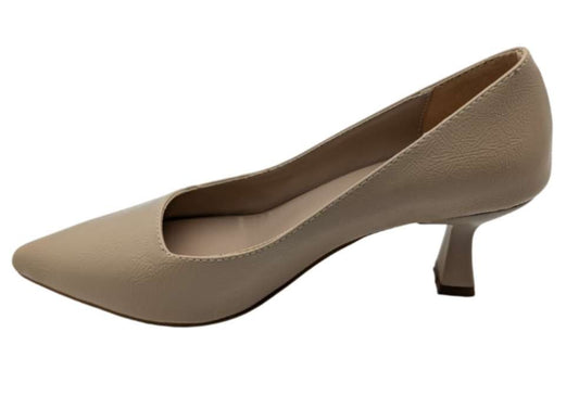 GraceStitch Kadın Suni Deri Stiletto - GraceStitch - KREM