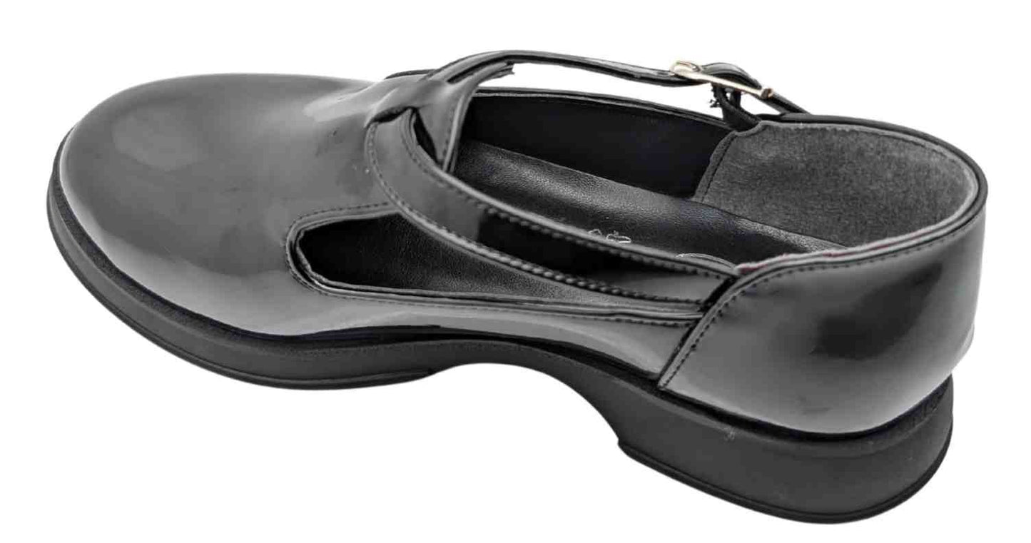 DazzleSole Kadın Suni Rugan Deri Babet - DazzleSole - SİYAH-RUGAN
