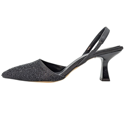 Brunhilde | Abiye Taşlı Topuklu Arkası Açık Stiletto - Brunhilde - SİYAH