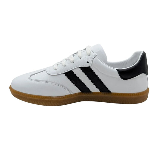 Glisten | Kadın Hakiki Deri Ortopedik Sneaker - BEYAZ-SİYAH