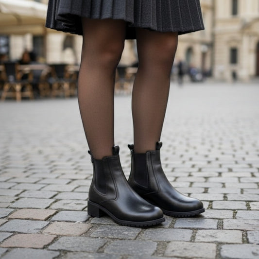 Voyager - 9822 | Hakiki Deri İçi Yünlü Chelsea Bot - SİYAH