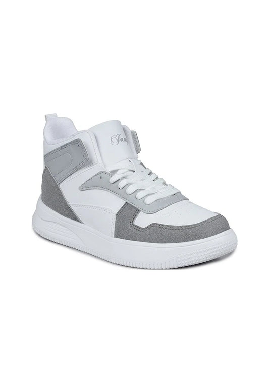 Jump - 29100 | Kadın High-Top Sneaker - BEYAZ-GRİ