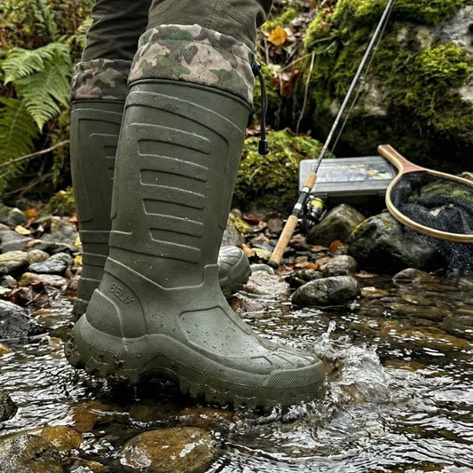 Serabien Termal Çoraplı Eva Kauçuk Avcı ve Outdoor Çizmesi - HAKİ YEŞİL