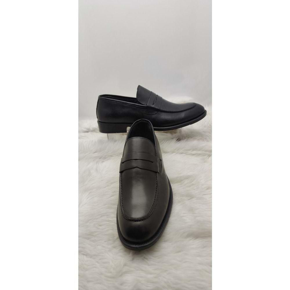 ÇİĞDEM GERÇEK DERİ NEOLİT TABAN ERKEK LOAFER AYAKKABI (BRAND MEN 45) - SİYAH - 41 - ST00561-SİYAH-41