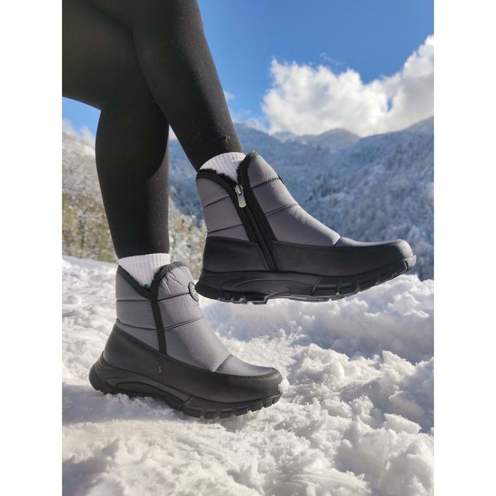 Çiğdem Kar Botu KAR 1F Unisex - GRİ-KISAFERMUARLI-ARMALI - 37