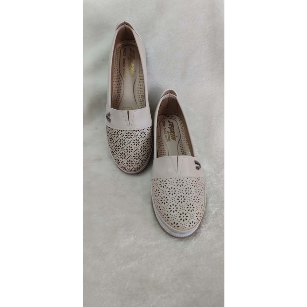 ÇİĞDEM KREM LAZER KESİM BABET GÜNLÜK AYAKKABI - KREM - 36 - ST01703-KREM-36