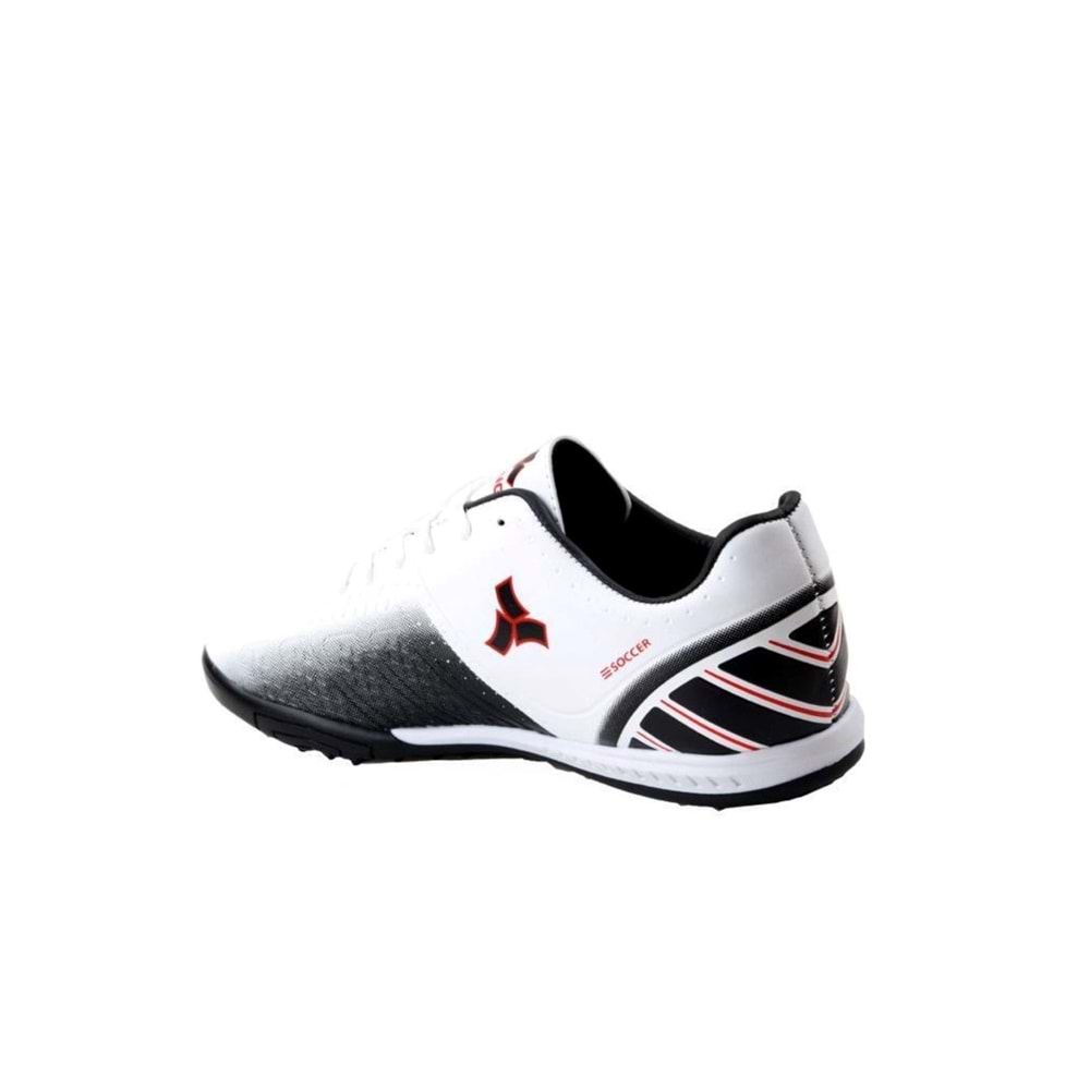 ÇİĞDEM SİYAH-KIRMIZI HALISAHA AYAKKABI(TWNG) Unisex - BEYAZ-SİYAH-A KIRMIZI - 38