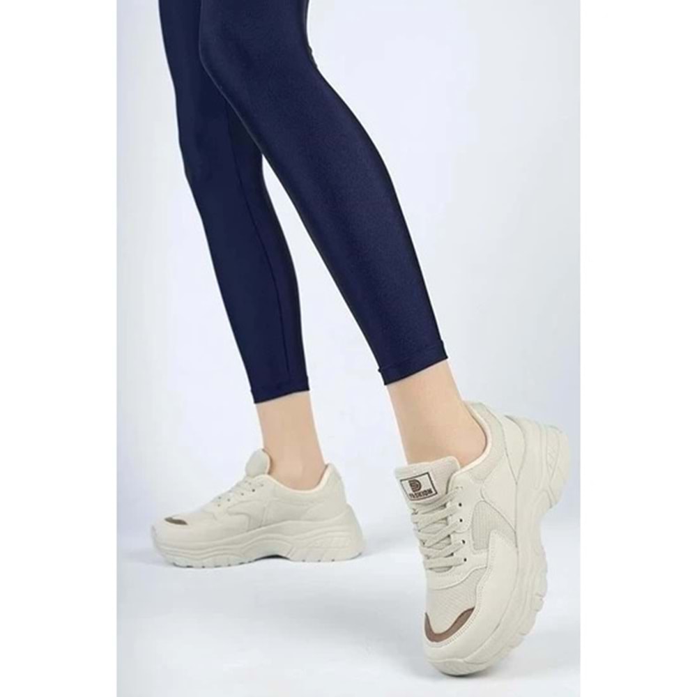 ÇİĞDEM KALIN TABAN KADIN SPOR AYAKKABI - BEJ / KAHVE - 39