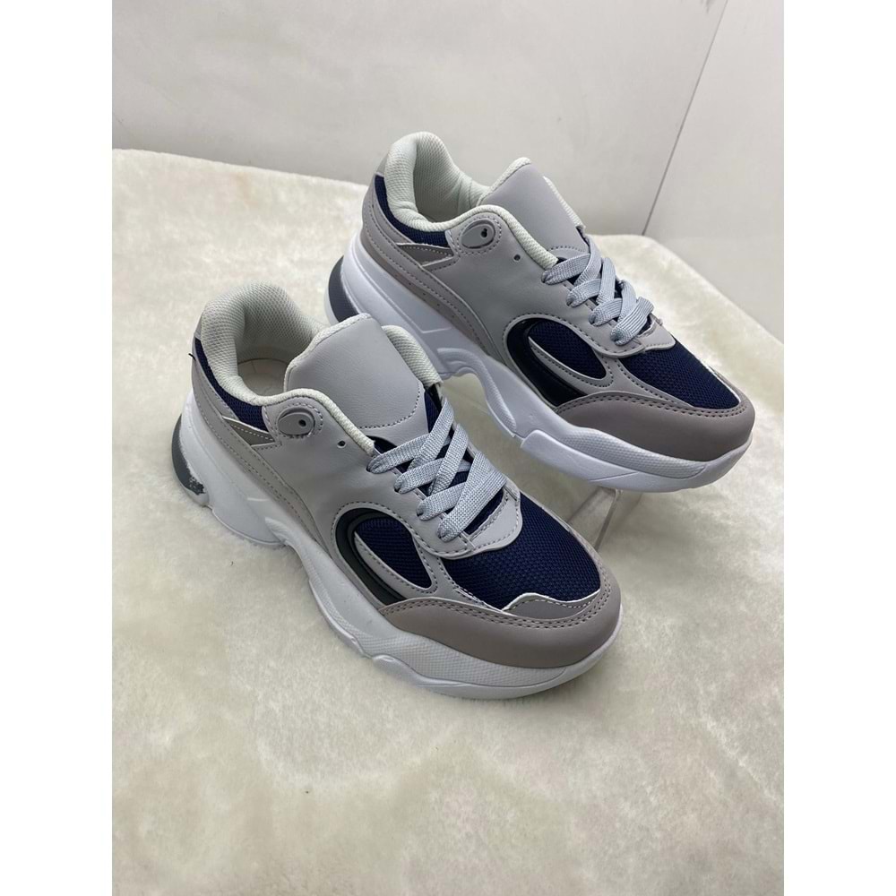 ÇİĞDEM GÜMÜŞ-LACİVERT KADIN GÜNLÜK SNEAKER AYAKKABI - GÜMÜŞ-LACİVERT - 40 - ST01987-GÜMÜŞ-LACİVERT-40