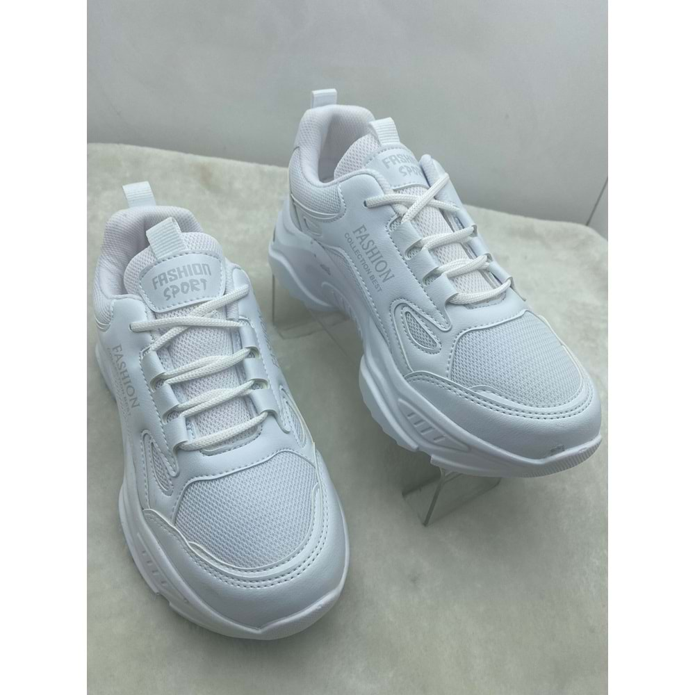 ÇİĞDEM BEYAZ KADIN YÜKSEK TABAN SNEAKERS SPOR AYAKKABI - BEYAZ - 40 - ST01994-BEYAZ-40