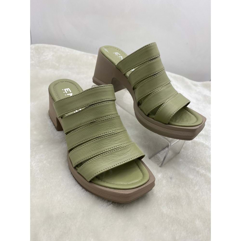 ÇİĞDEM PASTEL YEŞİL GERÇEK DERİ PLATFORM TOPUKLU TERLİK - PASTEL YEŞİL - 38 - ST02059-PASTEL YEŞİL-38