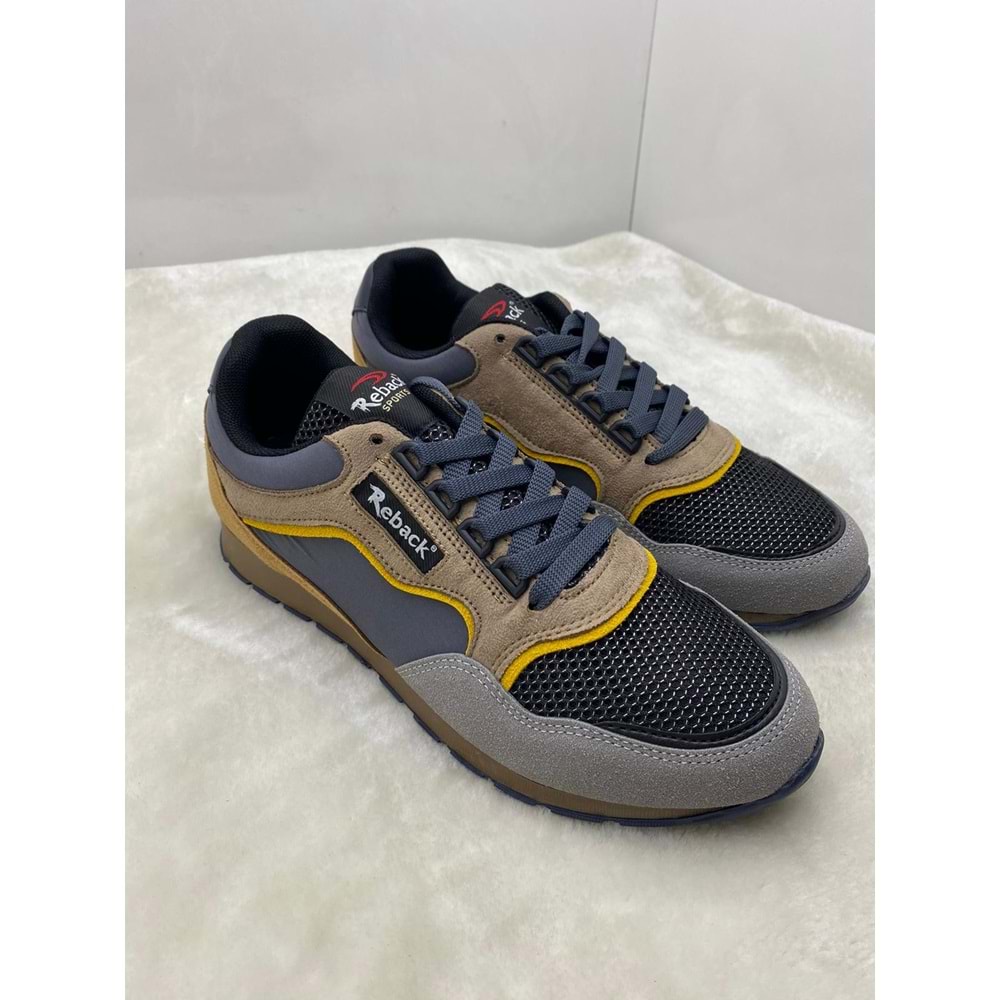 ÇİĞDEM HARDAL-FÜME FİLELİ ERKEK SPOR AYAKKABI - HARDAL - 41 - ST02076-HARDAL-41