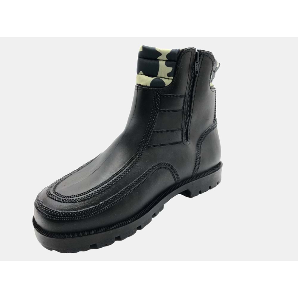 RENÇBER BAHÇE KISA LASTİK ÇİZME Unisex - SİYAH-KAMUFLAJLI - 44