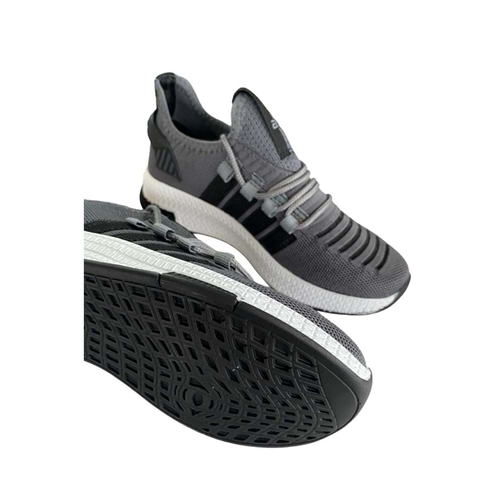 ÇİĞDEM ÇOK RAHAT SÜS BAĞLI FİLELİ SNEAKER AYAKKABI(AXS) - füme-beyaz-siyah - 37