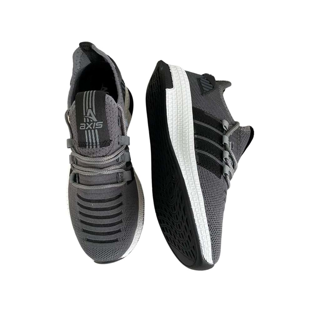 ÇİĞDEM ÇOK RAHAT SÜS BAĞLI FİLELİ SNEAKER AYAKKABI(AXS) - füme-beyaz-siyah - 37