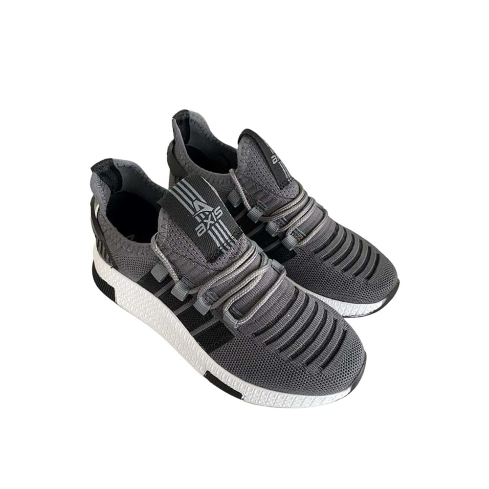 ÇİĞDEM ÇOK RAHAT SÜS BAĞLI FİLELİ SNEAKER AYAKKABI(AXS) - füme-beyaz-siyah - 37