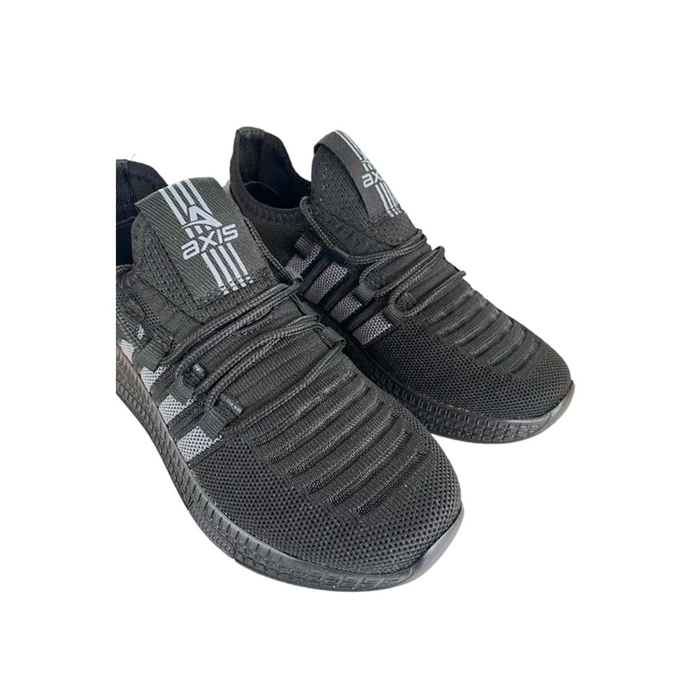 ÇİĞDEM ÇOK RAHAT SÜS BAĞLI FİLELİ SNEAKER AYAKKABI(AXS) - SİYAH-GRİ - 40