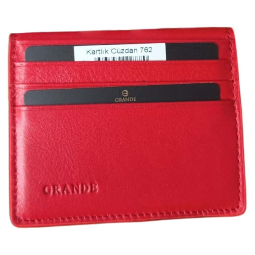 GRANDE - 762 ERKEK DERİ CÜZDAN - KIRMIZI - STANDART