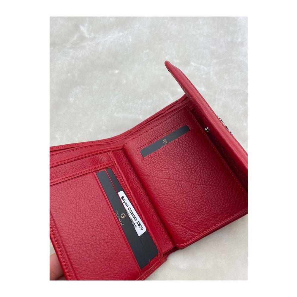 GRANDE - 2620 - GERÇEK DERİ KADIN CÜZDAN - KIRMIZI - STANDART - ST02783-14182
