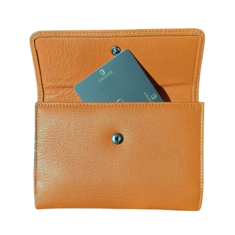 GRANDE - 2620 - GERÇEK DERİ KADIN CÜZDAN - CAMEL - STANDART