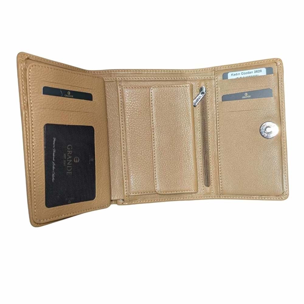 GRANDE - 2628 - GERÇEK DERİ KADIN CÜZDAN - CAMEL - STANDART