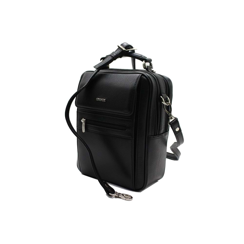 GRANDE - 4588- GERÇEK DERİ ERKEK OMUZ ÇANTA - SİYAH - STANDART - ST02790-14209