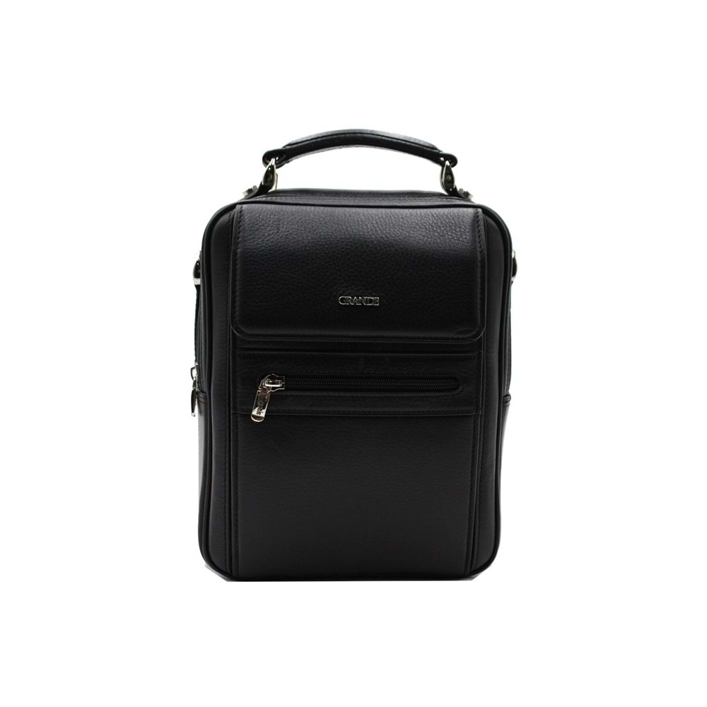 GRANDE - 4588- GERÇEK DERİ ERKEK OMUZ ÇANTA - SİYAH - STANDART - ST02790-14209