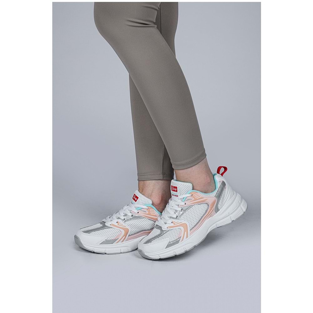 JUMP - 28712 - BEYAZ SPOR AYAKKABISI - BEYAZ-MAVİ-PUDRA - 36