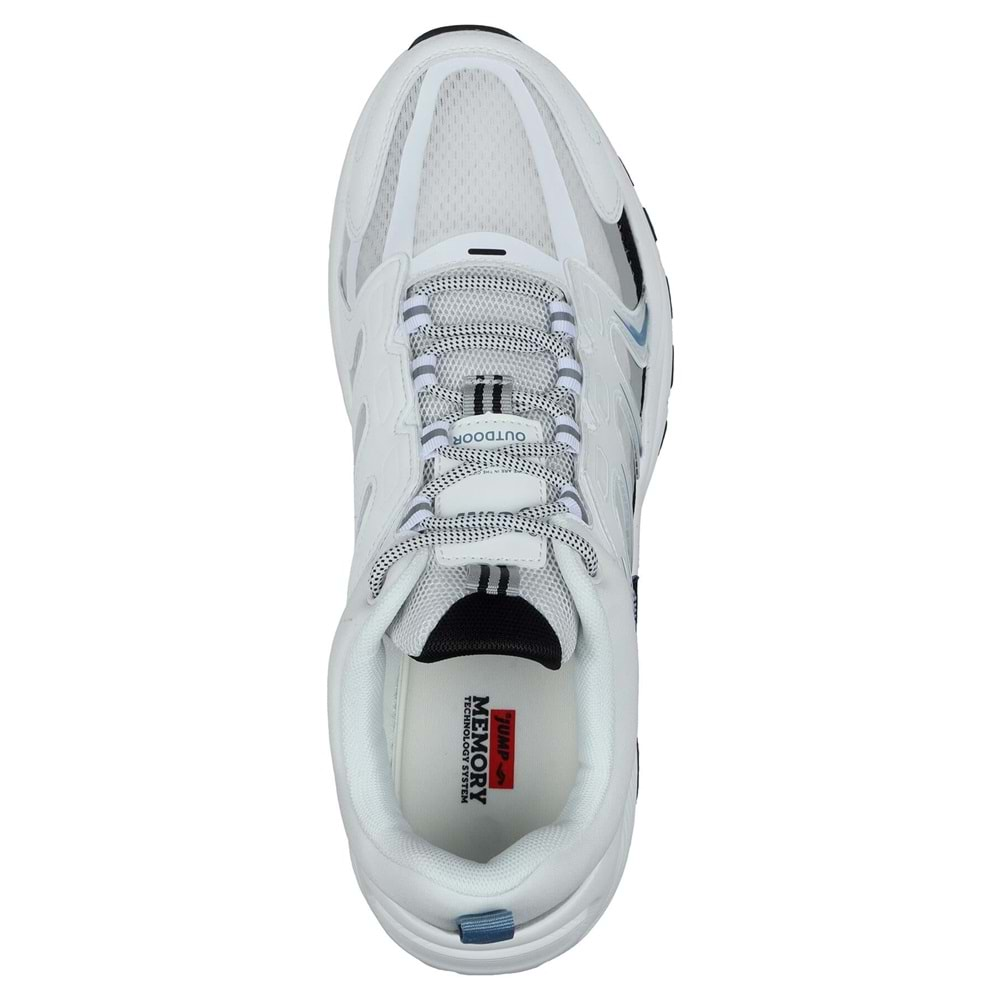 JUMP 29728 ERKEK FİLELİ GÜNLÜK SNEAKER SPOR AYAKKABI - BEYAZ-MAVİ - 40