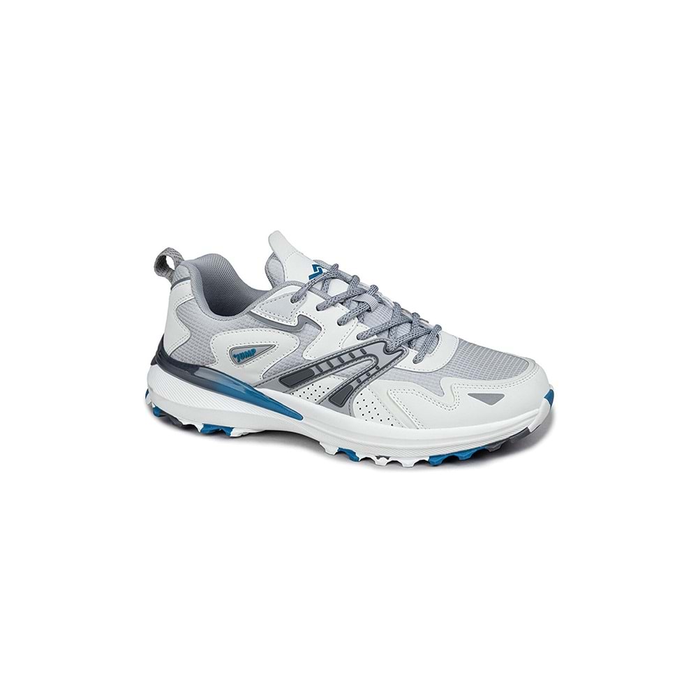 JUMP 29775 ERKEK MEMORY TABAN SPOR SNEAKER AYAKKABI - BEYAZ-MAVİ-GRİ - 44