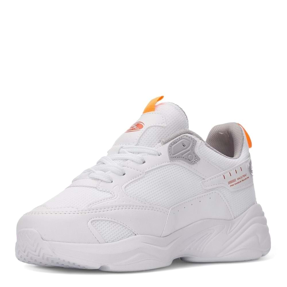 2860 M-P-KALIN TABAN HAVA ALABİLEN SPOR SNEAKER NAYAKKABI - BEYAZ-GRİ - 37
