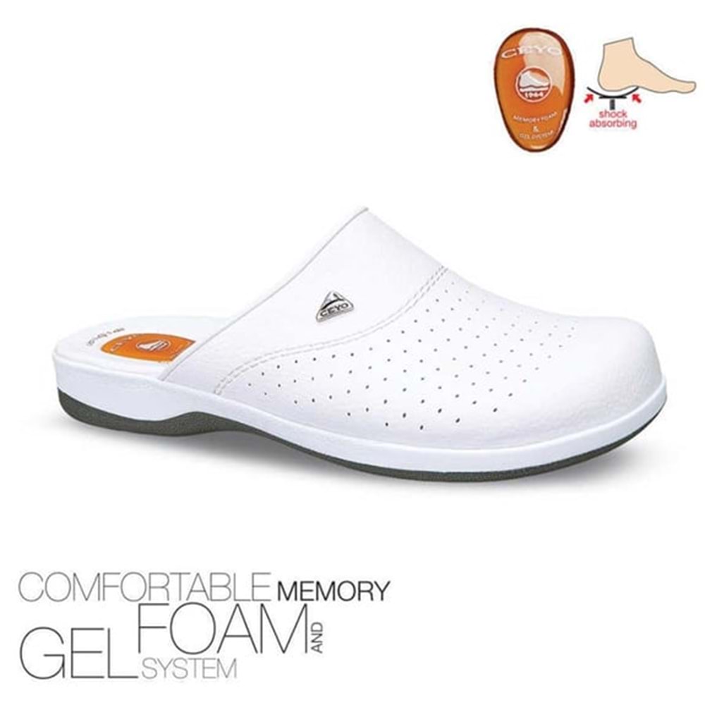 CEYO 9846 FLEX-1 ERKEK JELLİ ORTOPEDİK SABO TERLİK - 9846 FLEX-1 - BEYAZ - 40