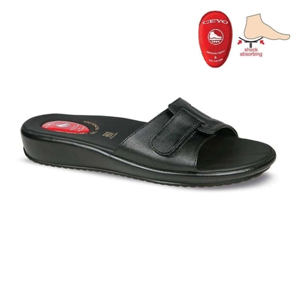 CEYO 9200-12 KADIN TOPUK JELLİ ORTOPEDİK TERLİK - 9200-12 - SİYAH - 36