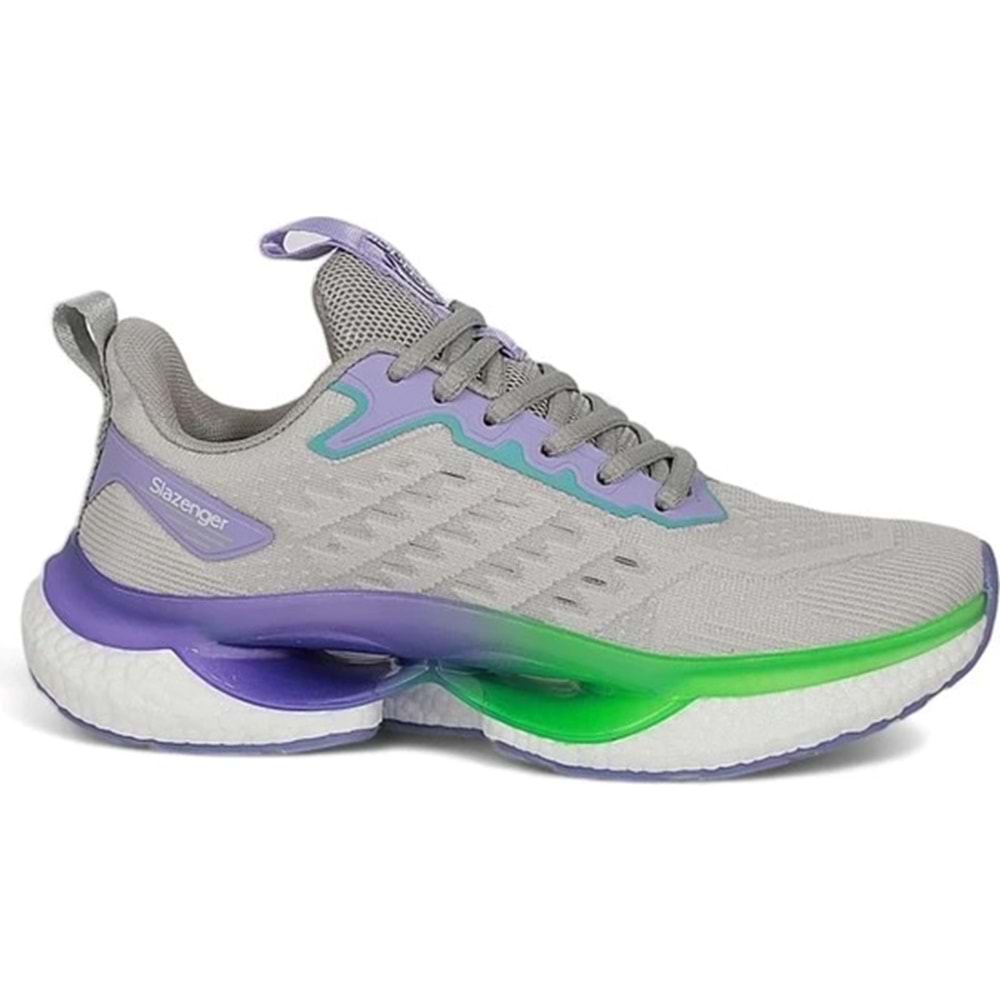 SLAZENGER WILLOCK KADIN SPOR AYAKKABI - GRİ-YEŞİL-LİLA - 37