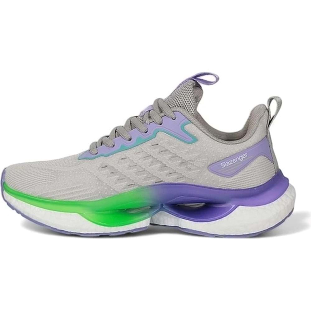 SLAZENGER WILLOCK KADIN SPOR AYAKKABI - GRİ-YEŞİL-LİLA - 37