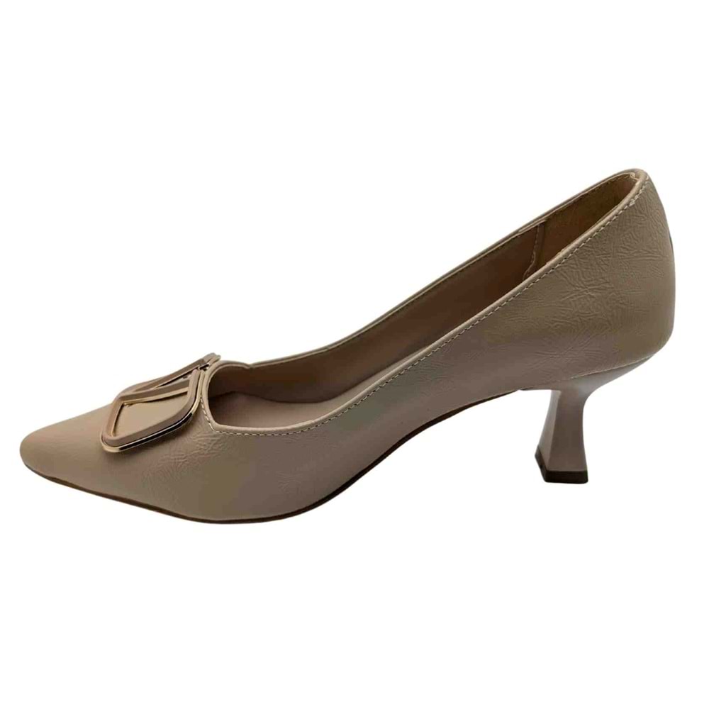 Çiğdem Kundura Serenova Kadın Suni Deri Stiletto Ayakkabı - Serenova - KREM - 36