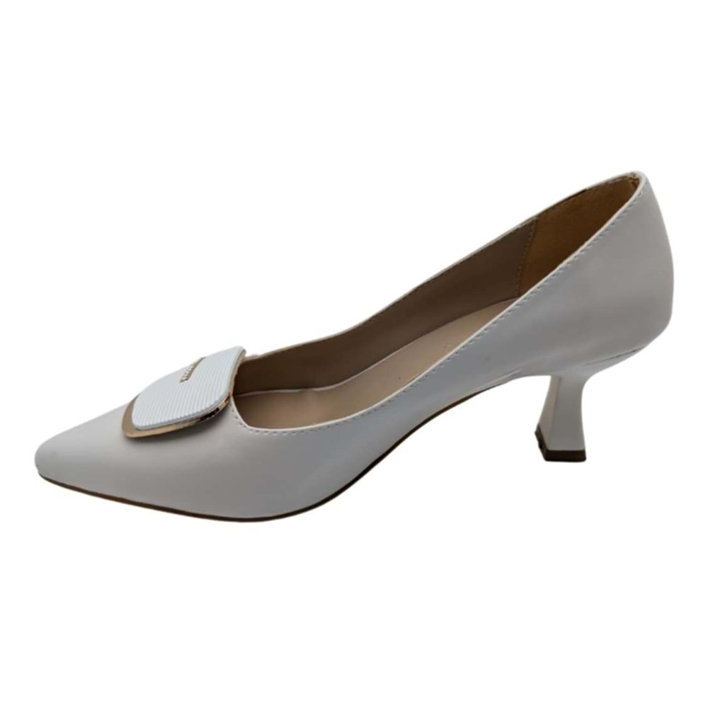Çiğdem Kundura Veloura Stride Kadın Suni Deri Stiletto - Veloura Stride - BEYAZ - 36