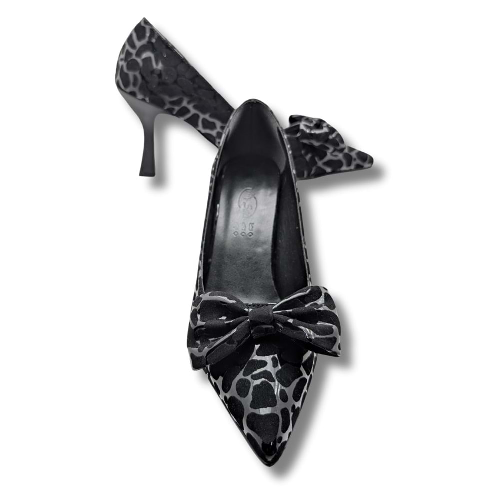 Mancharela Kadın Leopar Desenli Stiletto Ayakkabı - Mancharela - SİYAH-BEYAZ - 37