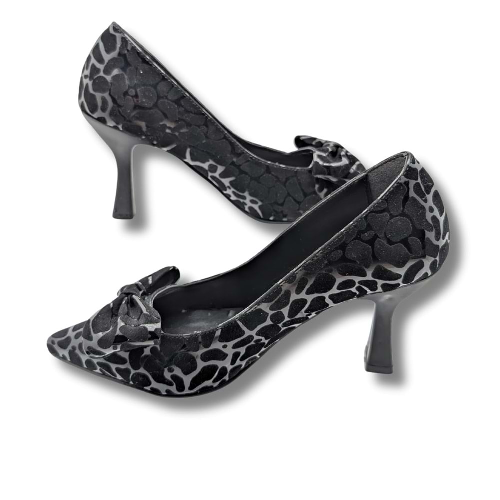 Mancharela Kadın Leopar Desenli Stiletto Ayakkabı - Mancharela - SİYAH-BEYAZ - 37