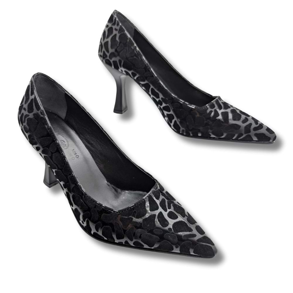 Stralende Kadın Leopar Desenli Stiletto - Stralende - SİYAH - 37