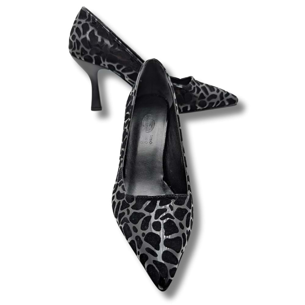 Stralende Kadın Leopar Desenli Stiletto - Stralende - SİYAH - 37
