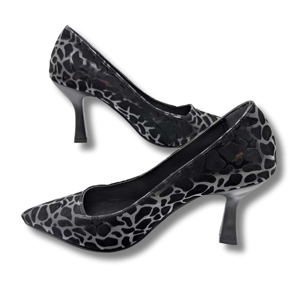 Stralende Kadın Leopar Desenli Stiletto - Stralende - SİYAH - 37